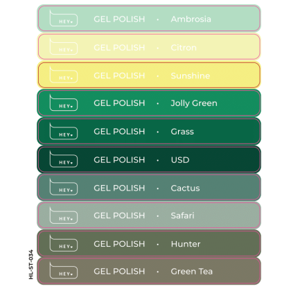 HEYLOVE Наклейки на типсы - Gel Polish (AMBROSIA-GREEN TEA) - 1 