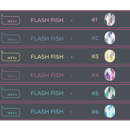 HEYLOVE Наклейки на типсы - FLASH FISH - 1 