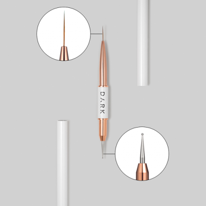 DARK ÇİFT UÇLU FIRÇA BEYAZ (liner 13 mm + dots 1,2 mm) - 1 