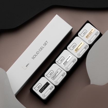 HEYLOVE. SOLID Gel Set №1, 5*5 g (White, Black, Silver, Gold, Rose Gold) - 1 