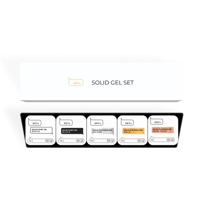 HEYLOVE. SOLID Gel Set №1, 5*5 g (White, Black, Silver, Gold, Rose Gold) - 4 