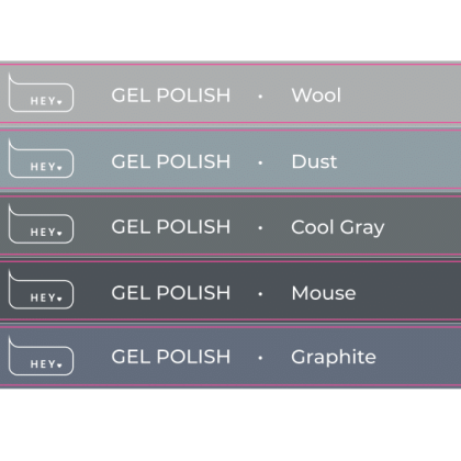 HEYLOVE Наклейки на типсы - Gel Polish (WOOL-GRAPHITE) - 1 